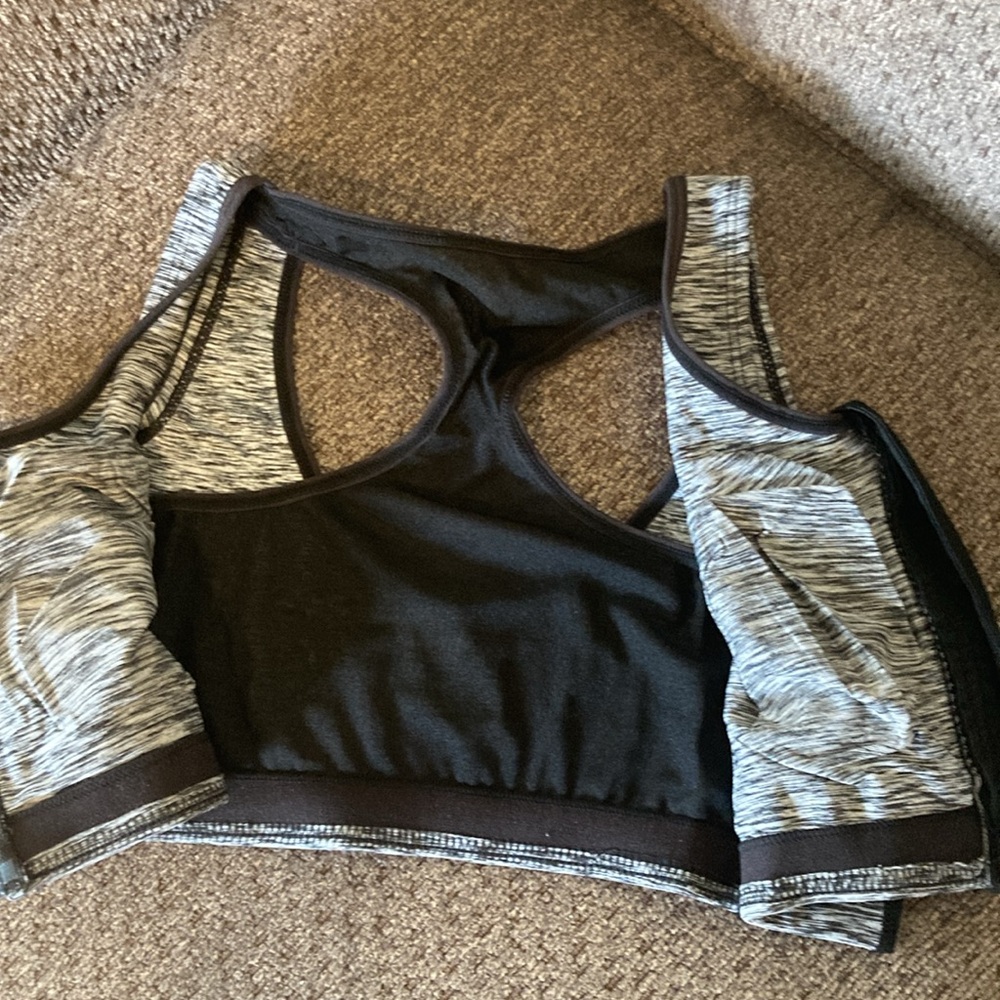 Ruby Ribbon Gray Zip-Front Sports Bra Size 36 - Picture 4 of 7